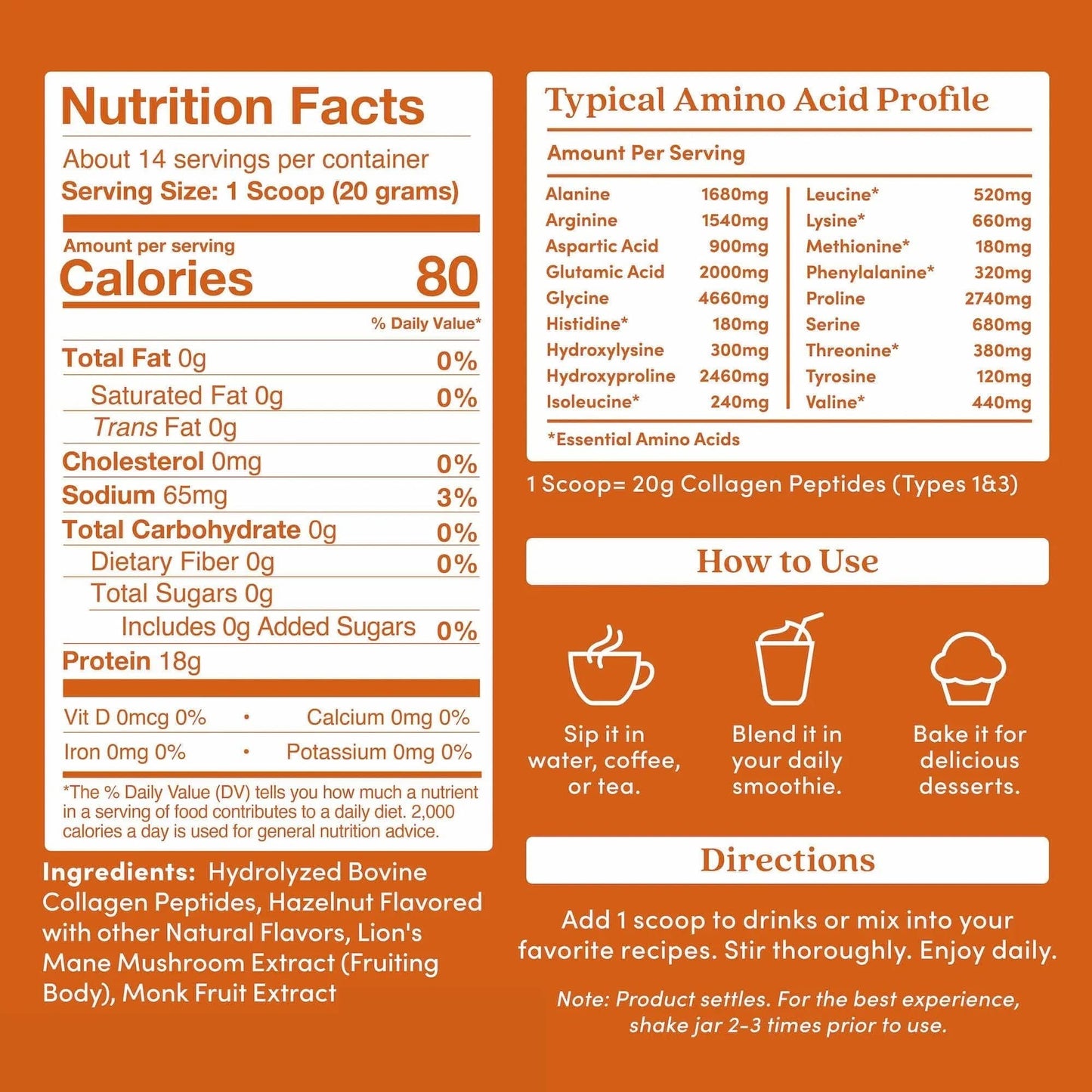 FOMELIX® Hazelnut Collagen Peptides Powder