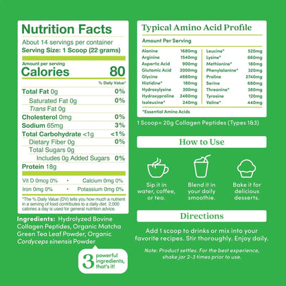 FOMELIX® Matcha Collagen Peptides Powder